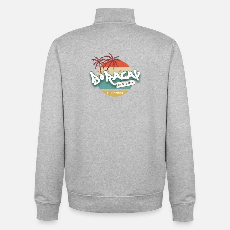 White Beach Boracay, Philippinen - Unisex Organic Zip Sweatshirt von Stanley/Stella - Grau meliert