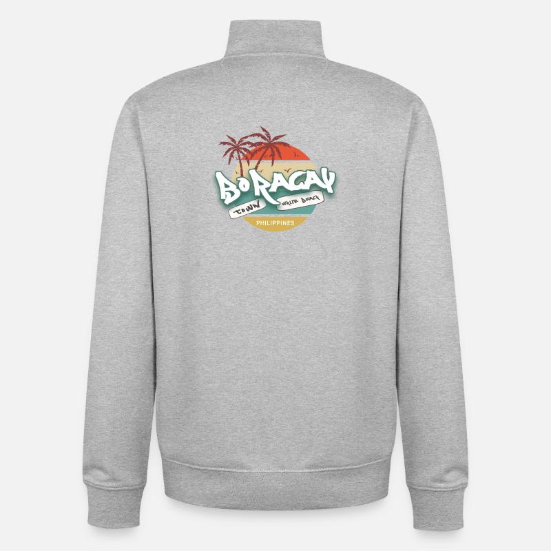 BoRacay White Beach Philippines Sunset - Unisex Organic Zip Sweatshirt von Stanley/Stella - Grau meliert