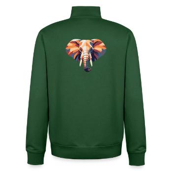 Elefant_farbe_poly - Sweat zippé unisexe en coton bio Stanley/Stella - vert bouteille - Dos - AI Model Male 185 dark (185cm)