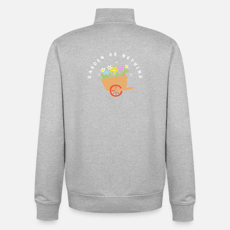 Cadeau de vers de compost - Sweat zippé unisexe en coton bio Stanley/Stella - gris chiné