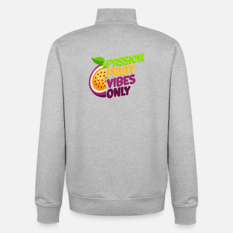 Passion Fruit Vibes Only - Unisex Organic Zip Sweatshirt von Stanley/Stella - Grau meliert