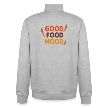 Bonne ambiance, Citation drôle de piment piment - Sweat zippé unisexe en coton bio Stanley/Stella - gris chiné - Dos - AI Model Male 185 light (185cm)
