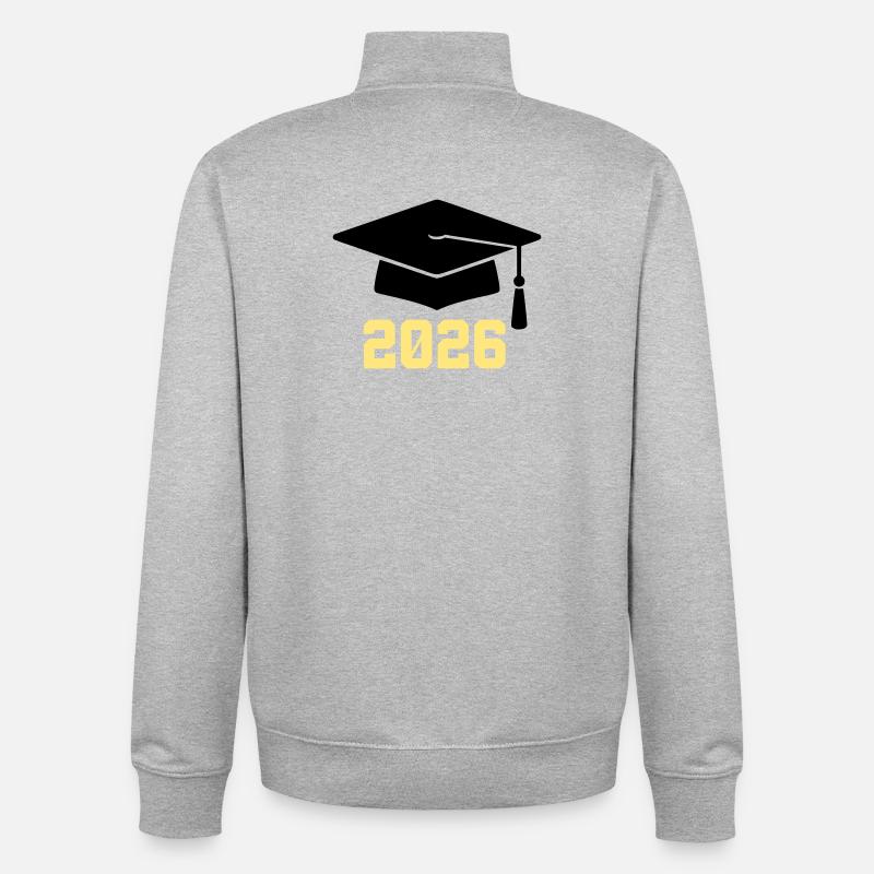 Absolvent 2026 Bachelor Hut - Unisex Organic Zip Sweatshirt von Stanley/Stella - Grau meliert