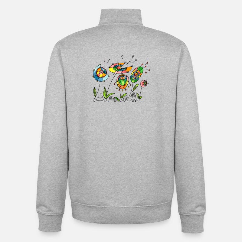 Blumen - Unisex Organic Zip Sweatshirt von Stanley/Stella - Grau meliert