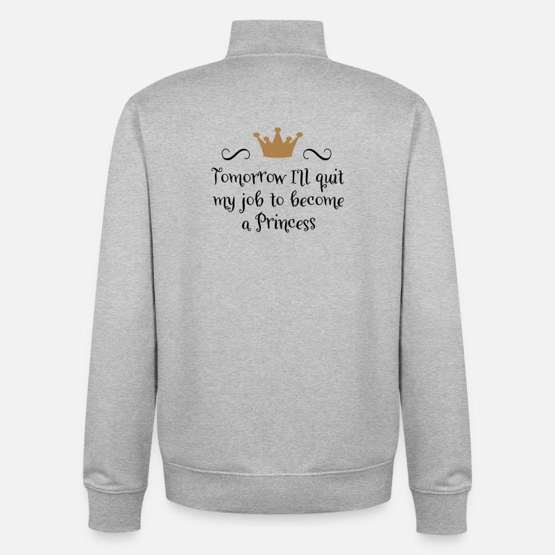 Princess - Unisex Organic Zip Sweatshirt by Stanley/Stella - heather grey