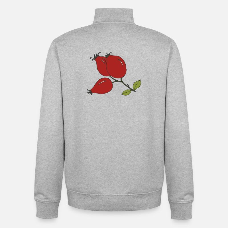 églantier - Sweat zippé unisexe en coton bio Stanley/Stella - gris chiné