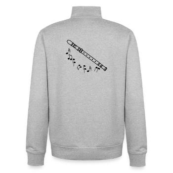 Ombre de l’enregistreur avec des tons noirs - Sweat zippé unisexe en coton bio Stanley/Stella - gris chiné - Dos - AI Model Male 185 light (185cm)