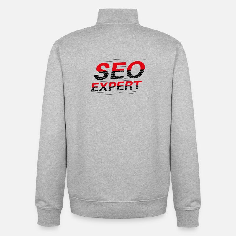 SEO-Experte: Abstrakte Typografie - Unisex Organic Zip Sweatshirt von Stanley/Stella - Grau meliert