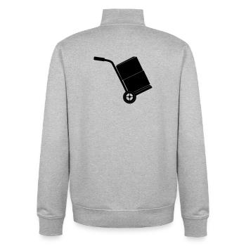 Trolley mover with two boxes - Unisex Organic Zip Sweatshirt by Stanley/Stella - heather grey - Back - AI Model Male 185 light (185cm)