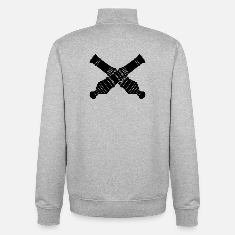 Deux canons croisés - Sweat zippé unisexe en coton bio Stanley/Stella - gris chiné