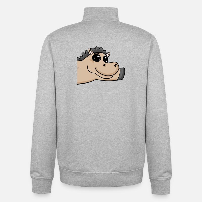 Salutation des chevaux - Sweat zippé unisexe en coton bio Stanley/Stella - gris chiné