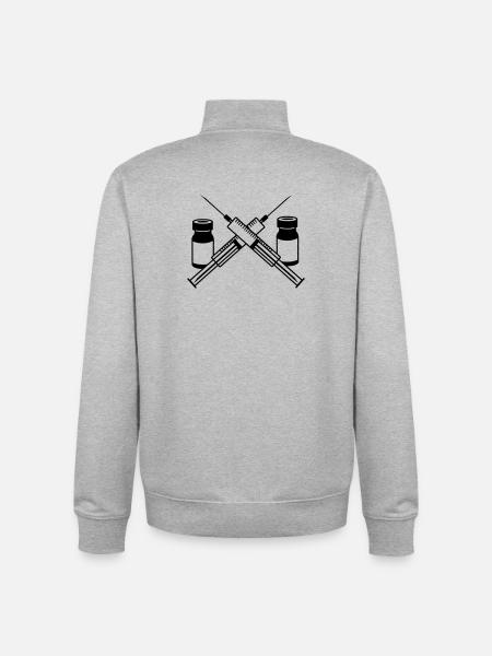 Two syringes two jars - Unisex Organic Zip Sweatshirt by Stanley/Stella - heather grey
