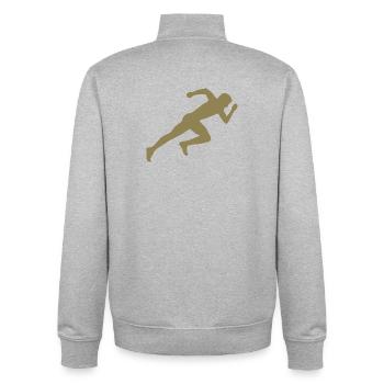 Minimalistische Silhouette Sprinter Sprinten  - Unisex Organic Zip Sweatshirt von Stanley/Stella - Grau meliert - Hinten - AI Model Male 185 light (185cm)