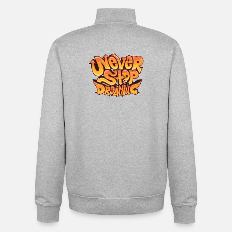 Never Stop Dreaming - Unisex Organic Zip Sweatshirt von Stanley/Stella - Grau meliert