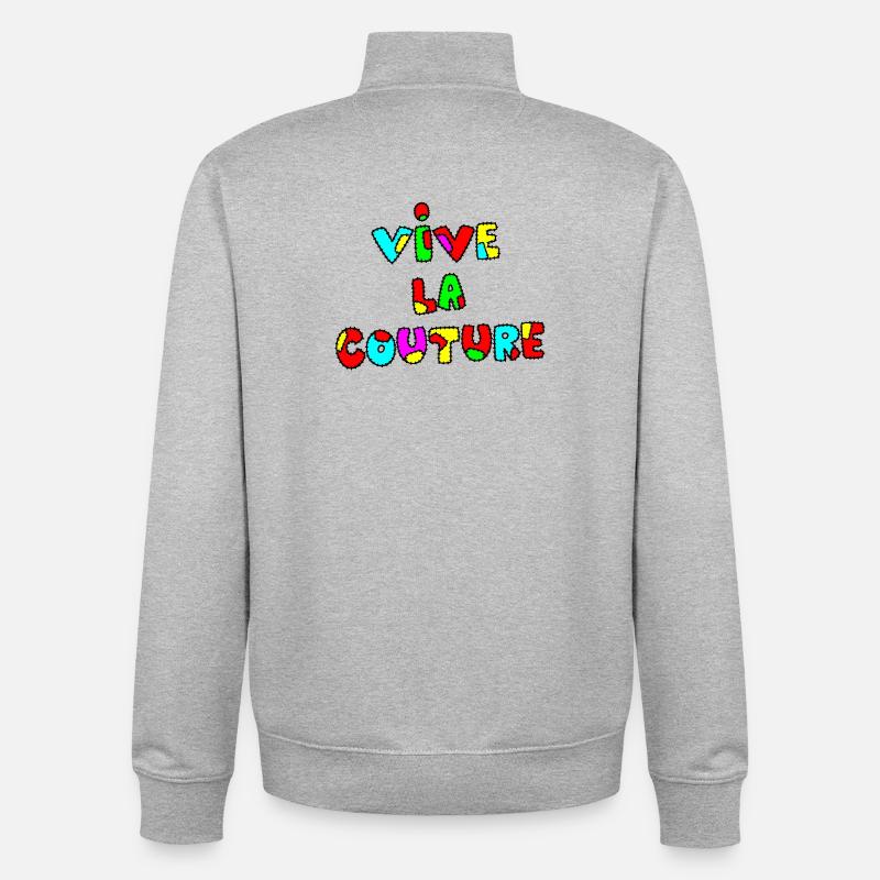 VIVE LA COUTURE ! - Sweat zippé unisexe en coton bio Stanley/Stella - gris chiné
