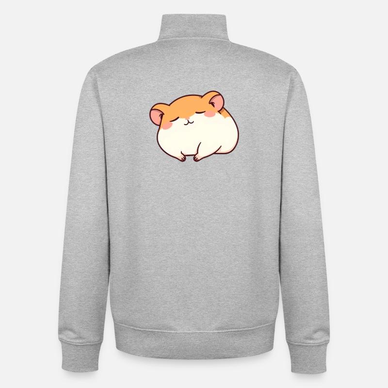 Sleeping hamster - Unisex Organic Zip Sweatshirt by Stanley/Stella - heather grey