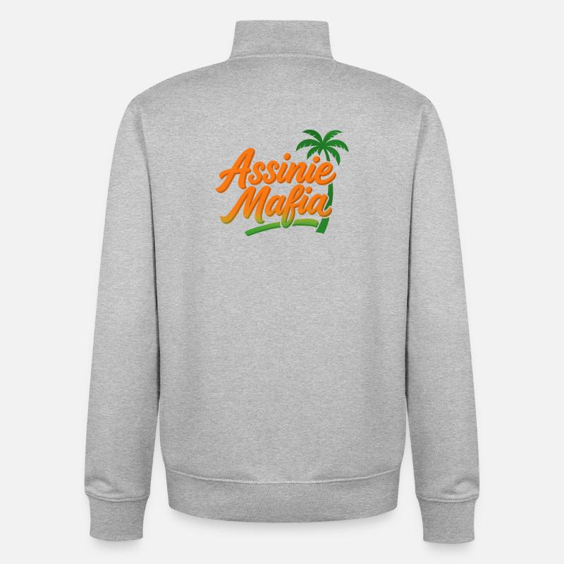assinie Mafia - Sweat zippé unisexe en coton bio Stanley/Stella - gris chiné