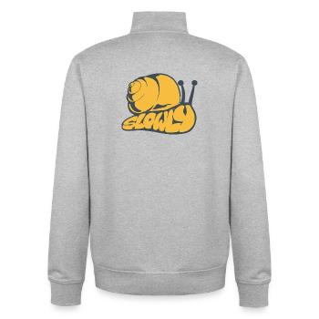 Slowly, a drawn word - Unisex Organic Zip Sweatshirt by Stanley/Stella - heather grey - Back - AI Model Male 185 light (185cm)