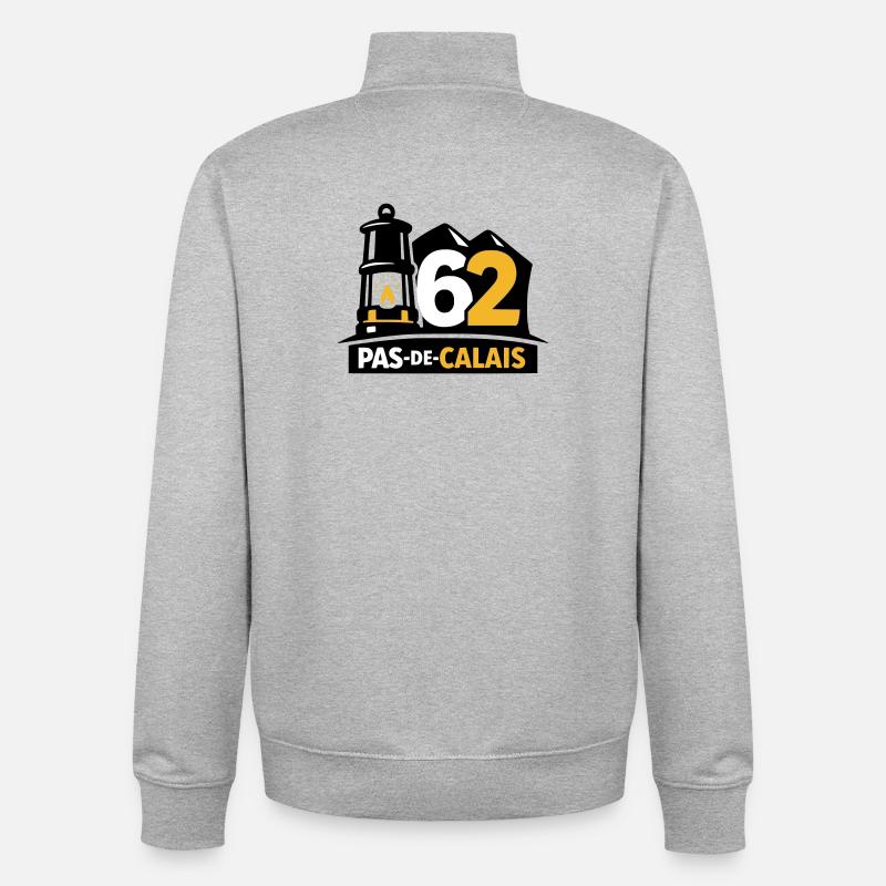 62 Pas de Calais Emblem - Unisex Organic Zip Sweatshirt von Stanley/Stella - Grau meliert