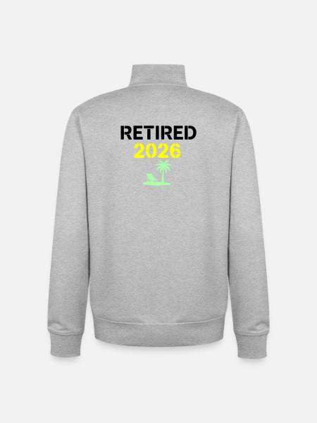 Retired 2026 Pension Palm - Unisex Organic Zip Sweatshirt by Stanley/Stella - heather grey