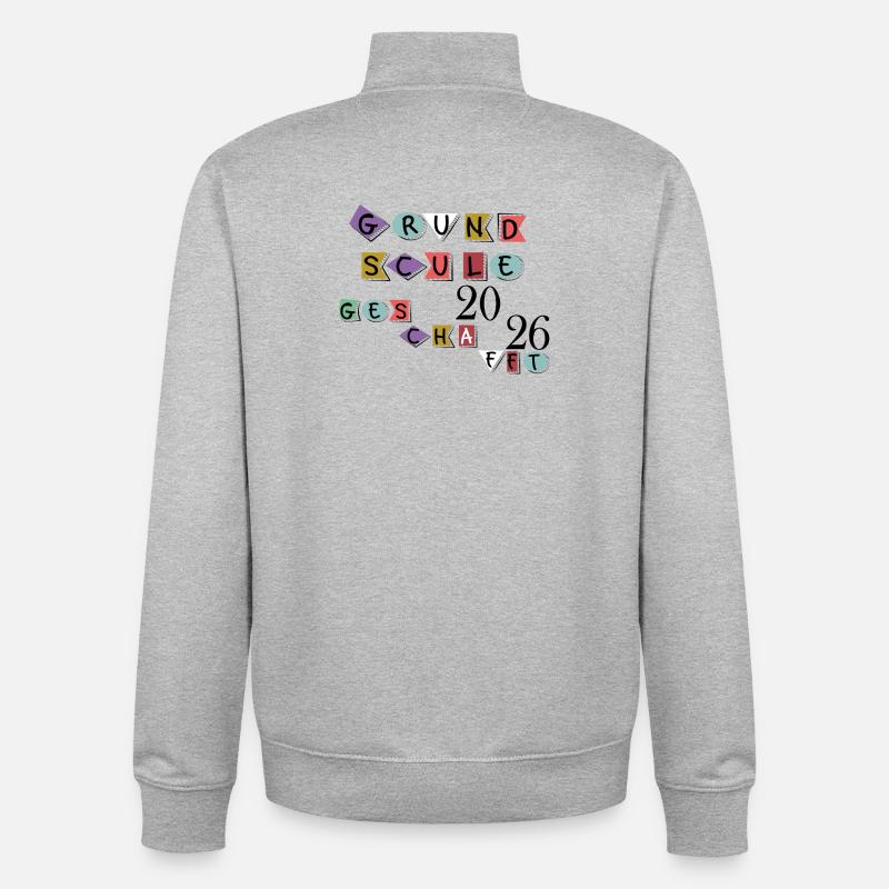 Grundschule geschafft - Unisex Organic Zip Sweatshirt von Stanley/Stella - Grau meliert
