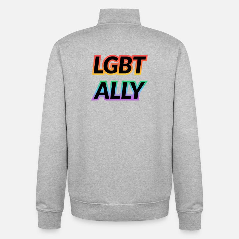 LGBT ALLY - Unisex Organic Zip Sweatshirt von Stanley/Stella - Grau meliert