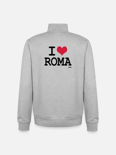 i love roma by wam - Unisex Organic Zip Sweatshirt by Stanley/Stella - heather grey