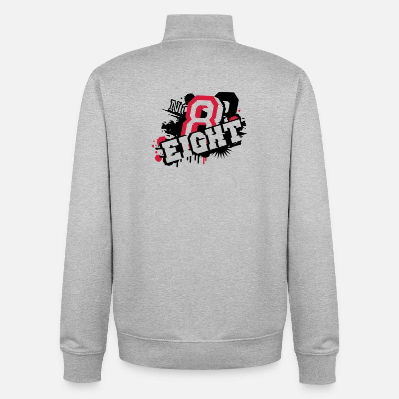 stylisches Nummer Acht Graffiti in 3D - Unisex Organic Zip Sweatshirt von Stanley/Stella - Grau meliert