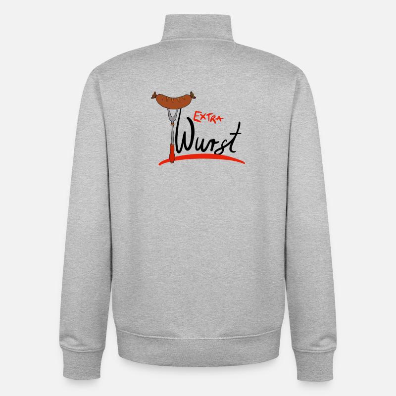 Extra Wurst Barbecue Humor - Unisex Organic Zip Sweatshirt von Stanley/Stella - Grau meliert