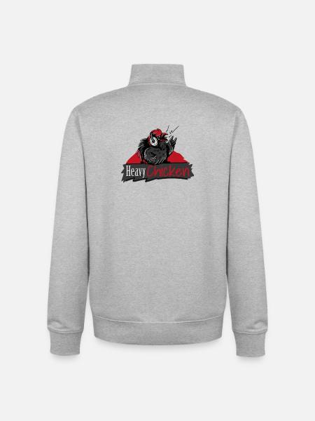 Heavy Chicken - Unisex Organic Zip Sweatshirt von Stanley/Stella - Grau meliert