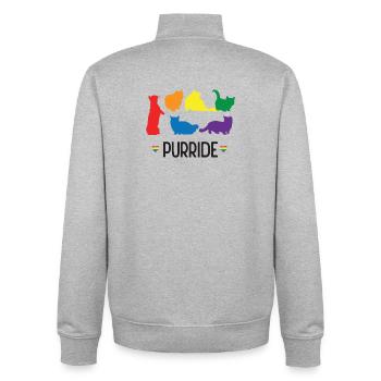 LGBTQ Pride Month - Purride - Unisex Organic Zip Sweatshirt by Stanley/Stella - heather grey - Back - AI Model Male 185 light (185cm)