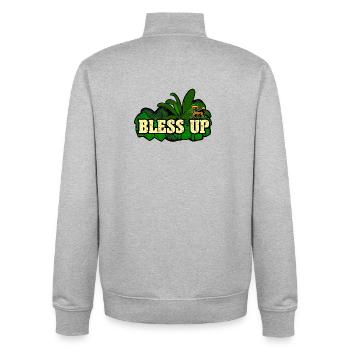 Dub Reggae bénit la jungle - Sweat zippé unisexe en coton bio Stanley/Stella - gris chiné - Dos - AI Model Male 185 light (185cm)