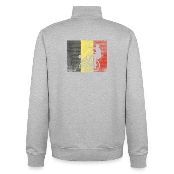 Cycling, Cycling, Indoor Cycling, Belgium - Unisex Organic Zip Sweatshirt by Stanley/Stella - heather grey - Back - AI Model Male 185 light (185cm)