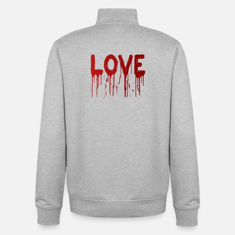 L’amour avec les gouttes d’encre - Sweat zippé unisexe en coton bio Stanley/Stella - gris chiné