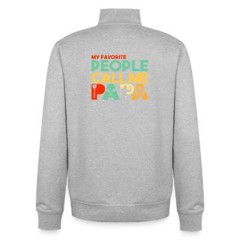 Lieblingsleute nennen mich Papa Darts Master - Unisex Organic Zip Sweatshirt von Stanley/Stella - Grau meliert - Hinten - AI Model Male 185 light (185cm)