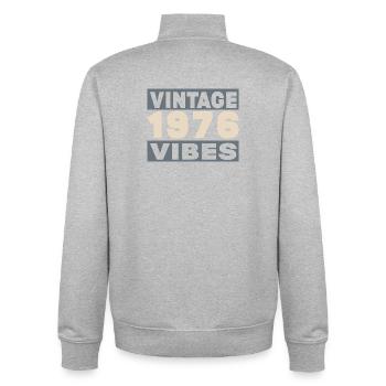Anniversary 1976 - 50 years - Unisex Organic Zip Sweatshirt by Stanley/Stella - heather grey - Back - AI Model Male 185 light (185cm)