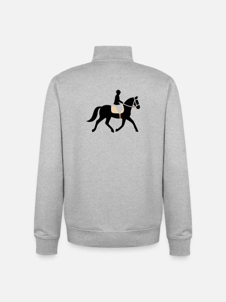 Reiter Pferd Silhouette Logo - Unisex Organic Zip Sweatshirt von Stanley/Stella - Grau meliert