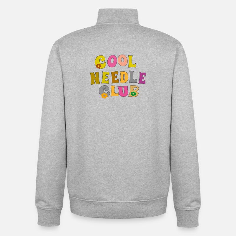 Cool Needle Club - Unisex Organic Zip Sweatshirt von Stanley/Stella - Grau meliert