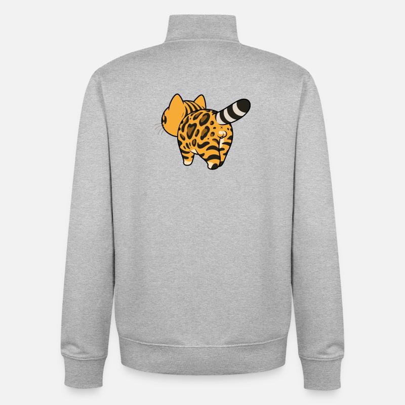Leopard pattern converter - Unisex Organic Zip Sweatshirt by Stanley/Stella - heather grey