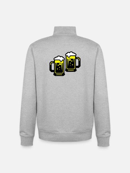 Bier Prost Symbol - Unisex Organic Zip Sweatshirt von Stanley/Stella - Grau meliert