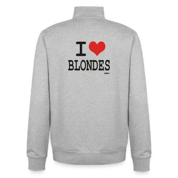 I love blondes - Unisex Organic Zip Sweatshirt von Stanley/Stella - Grau meliert - Hinten - AI Model Male 185 light (185cm)