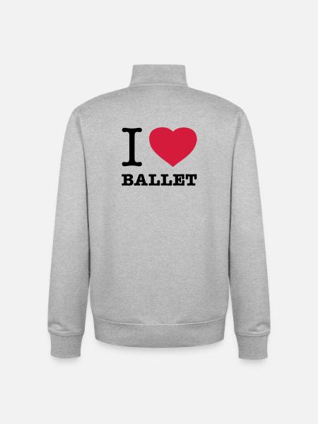 I LOVE BALLET Ballett - Unisex Organic Zip Sweatshirt by Stanley/Stella - heather grey