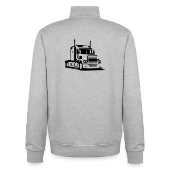 Truck - Unisex Organic Zip Sweatshirt von Stanley/Stella - Grau meliert - Hinten - AI Model Male 185 light (185cm)