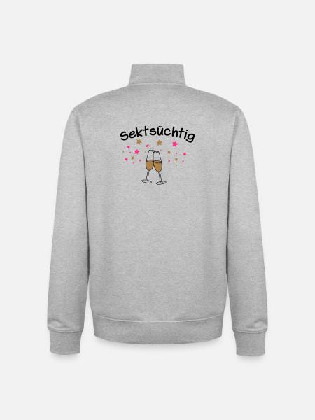Sektsüchtig - Unisex Organic Zip Sweatshirt von Stanley/Stella - Grau meliert