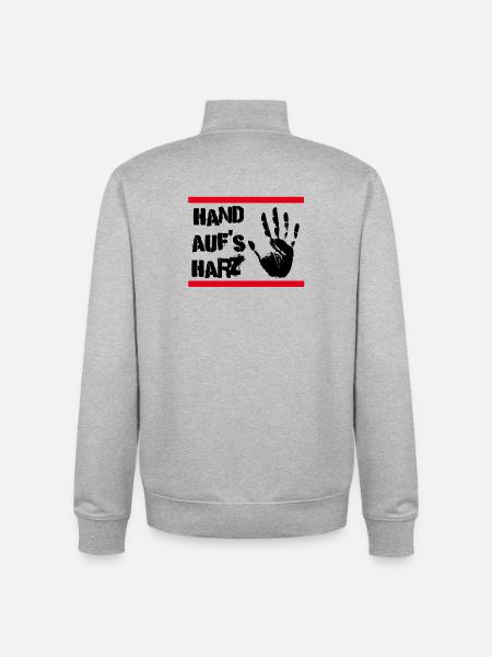 Hand auf's Harz! Handball Design - Unisex Organic Zip Sweatshirt von Stanley/Stella - Grau meliert