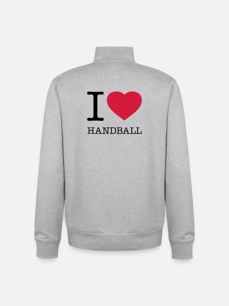 I LOVE HANDBALL Handballer - Unisex Organic Zip Sweatshirt by Stanley/Stella - heather grey