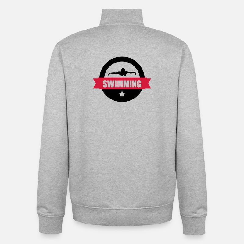 Swimming - Unisex Organic Zip Sweatshirt von Stanley/Stella - Grau meliert