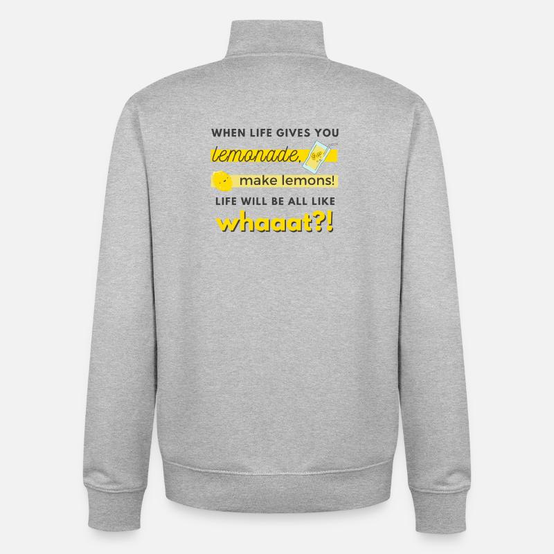 make lemons! - Unisex Organic Zip Sweatshirt by Stanley/Stella - heather grey
