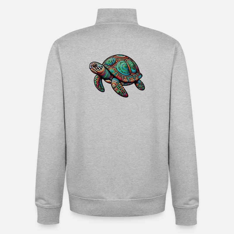 Turtle - Unisex Organic Zip Sweatshirt by Stanley/Stella - heather grey