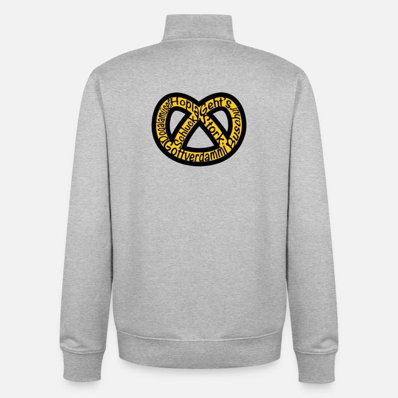 Bretzel Alsace Expression - Sweat zippé unisexe en coton bio Stanley/Stella - gris chiné